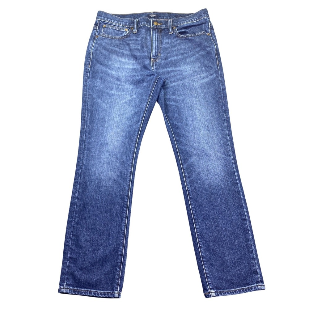 J.Crew Flex Slim Fit Jeans Mens Sz 34 Dark Wash Blue Denim AZ870 Preppy Grunge